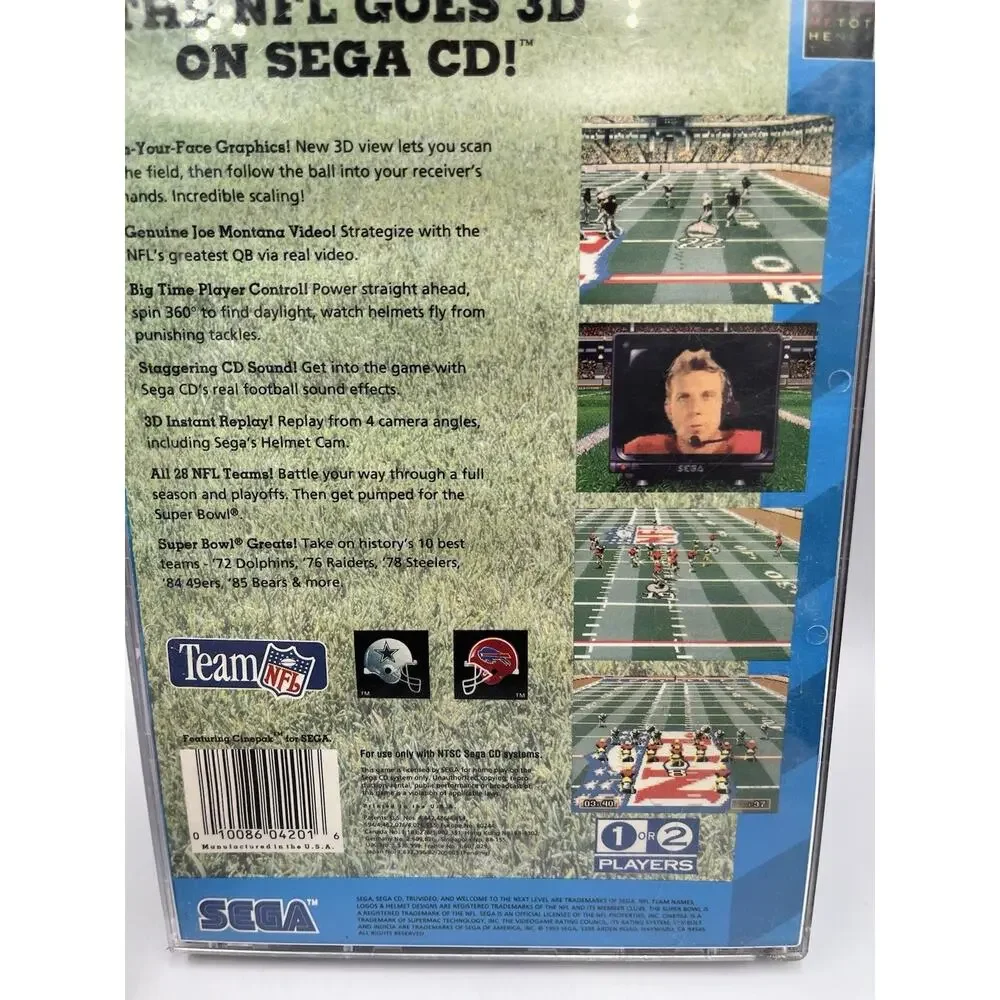 Joe Montana's NFL Football (Sega CD, 1993) Complete In Box